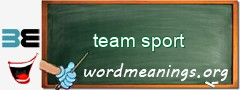 WordMeaning blackboard for team sport
